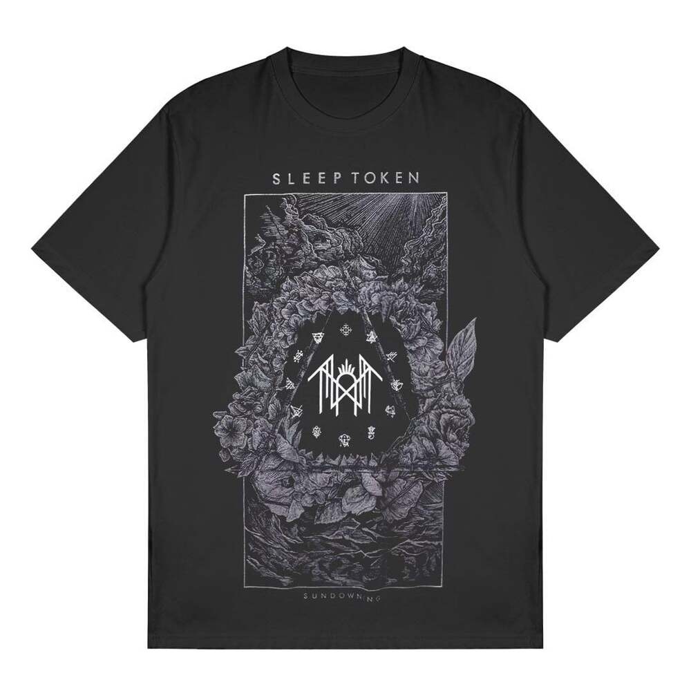 Sleep Token Sundowning Runes and Flowers Black T-Shirt 2XL